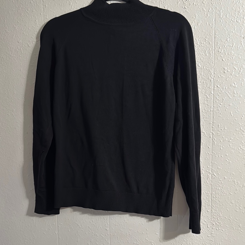 Talbots Black Turtleneck Sweater Knit Long Sleeve